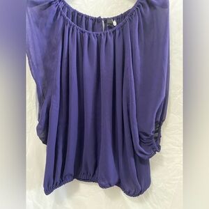 Rare Y2K H&M Purple Chiffon Milkmaid Top • Keyhole Back • Whimsigoth